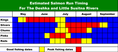 Alaska Salmon Run Timing - iFishAlaska Guide Service - Deshka River